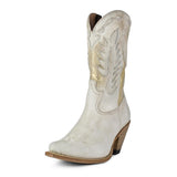 18833 LULA FLOTA OFF WHITE LAVA PONY LAME WHITE C63 - Sendra Boots