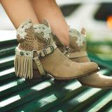 15107 Debora Serraje Deser - Pelo V/C Blanco Plata - Sendra Boots