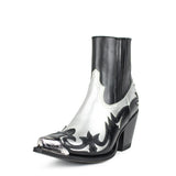 16598 Lula Laminado Plata-Nappa Baly Negro - Sendra Boots