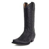 3241 Cuervo Pull Oil Negro-Trenzado Negro - Sendra Boots
