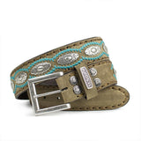 7606 CINTURONES OLD MARTENS CORDA PAS.INTER.TURQUESA - Sendra Boots