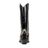 3241P CUERVO FLORA NEGRO PITON FLORA ANTIC NEGRO BRILLO - Sendra Boots