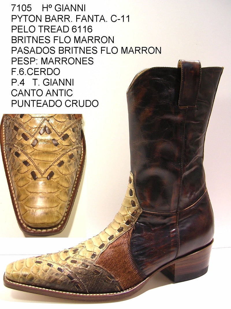 7105 GIANNI PYTON BARRIGA BRITNESS FLO MARRÓN 43 - Sendra Boots