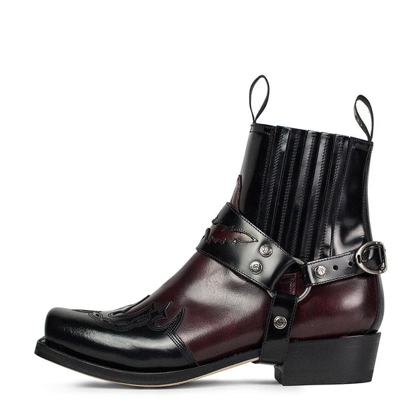 7811  BLUES  FLORENTIC NEGRO  FLORA ROJO DIRTY - Sendra Boots