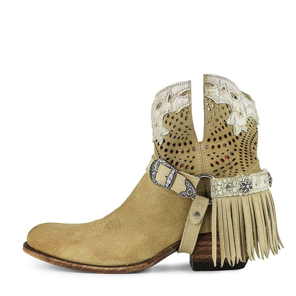 15107 Debora Serraje Deser - Pelo V/C Blanco Plata - Sendra Boots