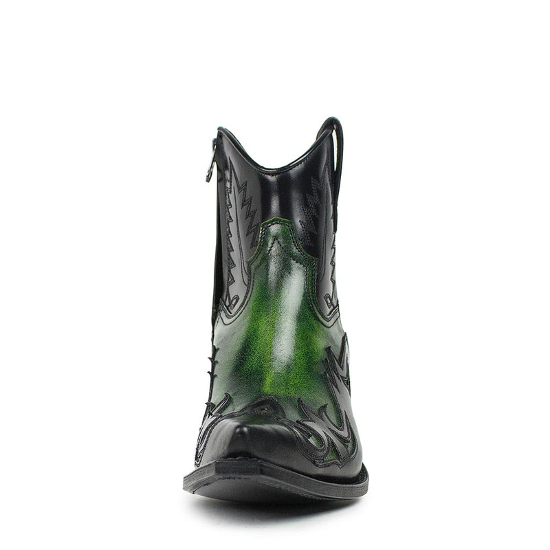 16695 Gorca Denver Verde Cepillado-Flora Negro - Sendra Boots