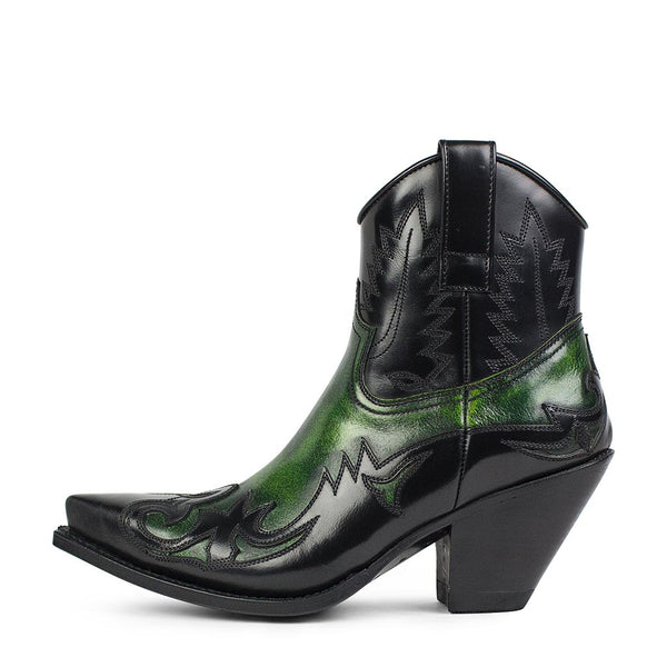 16695 Gorca Denver Verde Cepillado-Flora Negro - Sendra Boots